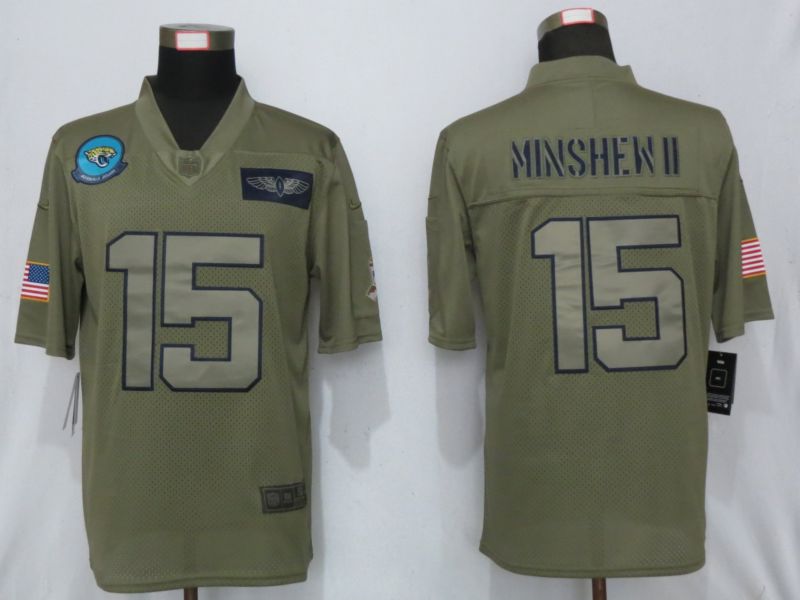 Men Jacksonville Jaguars #15 Minshew ll Nike Camo 2019 Salute to Service Limited NFL Jerseys->women nfl jersey->Women Jersey